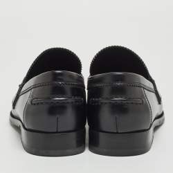 Pre Owned Louis Vuitton Black Glossy Leather Dress Loafers Size 41