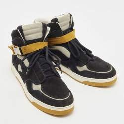 Louis Vuitton Two Tone Suede and Nylon High Top Sneakers Size 40