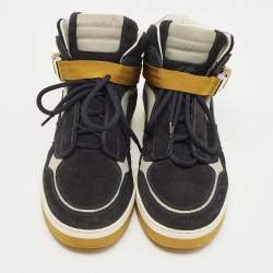 Louis Vuitton Two Tone Suede and Nylon High Top Sneakers Size 40