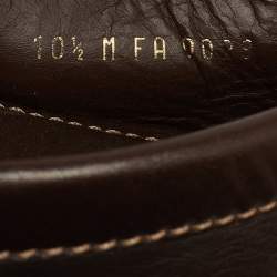 Louis Vuitton Brown Leather Monte Carlo Logo Slip On Loafers Size 44.5