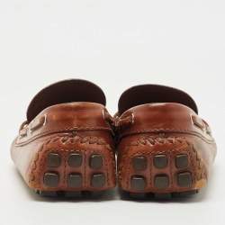 Pre Owned Louis Vuitton Brown Leather Arizona Loafers Size 43