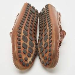 Pre Owned Louis Vuitton Brown Leather Arizona Loafers Size 43