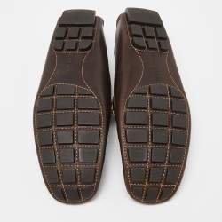 Pre Owned Louis Vuitton Brown Leather Monte Carlo Loafers  Size 45.5