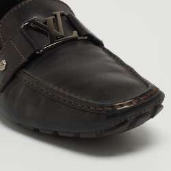 Louis Vuitton Black Leather Monte Carlo Loafers Size 43