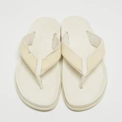 Louis Vuitton White Damier Rubber Thong Flats Size 42.5