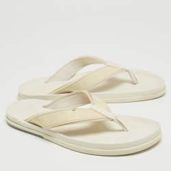Louis Vuitton White Damier Rubber Thong Flats Size 42.5