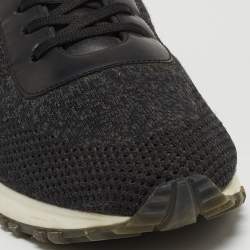 مملوكة مسبقًا Louis Vuitton Black Damier Knit Fabric And Leather Run Away Low Top Sneakers Size 41.5