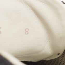 Pre Owned Louis Vuitton Black/Grey Damier Fabric and Leather Run Away Sneakers Size 42