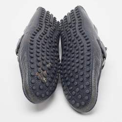 Pre Owned Louis Vuitton Navy Blue Leather Hockenheim Loafers Size 42