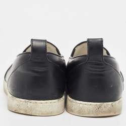 Louis Vuitton Black/Grey Monogram Canvas and Leather Slip On Sneakers Size 42.5