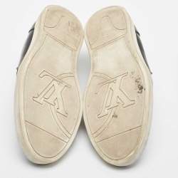Louis Vuitton Black/Grey Monogram Canvas and Leather Slip On Sneakers Size 42.5