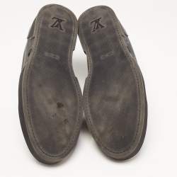 Louis Vuitton Black/Grey Leather and Monogram Coated Canvas Match Up Sneakers Size 42.5