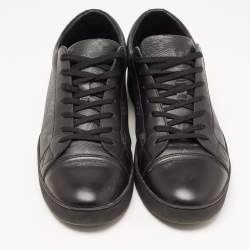 Louis Vuitton Black/Grey Leather and Monogram Coated Canvas Match Up Sneakers Size 42.5