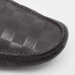 Pre Owned Louis Vuitton Black Damier Infini Leather Hockenheim Slip On Loafers Size 44.5
