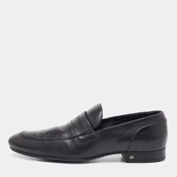 Louis Vuitton Black Leather Slip On Loafers Size 43