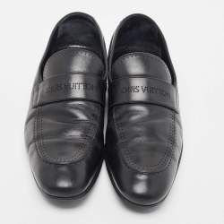 Louis Vuitton Black Leather Slip On Loafers Size 43