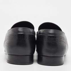Louis Vuitton Black Leather Slip On Loafers Size 43
