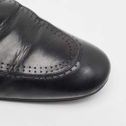 Louis Vuitton Black Leather Slip On Loafers Size 43