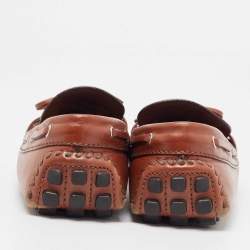 Pre Owned Louis Vuitton Brown Leather Arizona Loafers Size 42.5