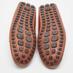 Pre Owned Louis Vuitton Brown Leather Arizona Loafers Size 42.5