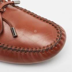 Pre Owned Louis Vuitton Brown Leather Arizona Loafers Size 42.5
