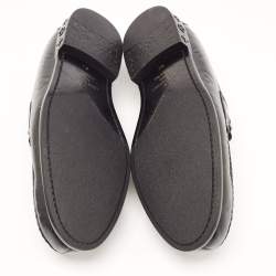 Louis Vuitton Black Leather Slip On Loafers Size 40.5