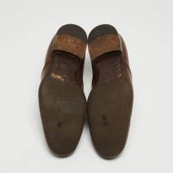 Louis Vuitton Brown Perforated Leather Lace Up Derby Size 40