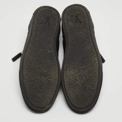 Louis Vuitton Black Leather and Damier Fabric Challenge Zip Up Sneakers Size 43