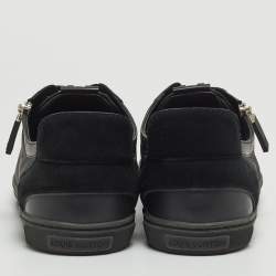 Louis Vuitton Black Leather and Damier Fabric Challenge Zip Up Sneakers Size 43