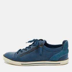 Leather low trainers Louis Vuitton X Nike Blue size 7 US in Leather -  29470640