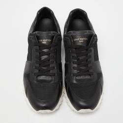 Pre Owned Louis Vuitton Black Leather and Mesh Run Away Sneakers Size 41.5