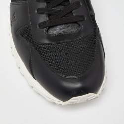 Pre Owned Louis Vuitton Black Leather and Mesh Run Away Sneakers Size 41.5