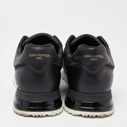 Pre Owned Louis Vuitton Black Leather and Mesh Run Away Sneakers Size 41.5