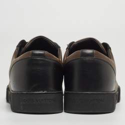 Louis Vuitton Brown/Black Monogram Canvas and Leather Match Up Sneakers Size 42.5