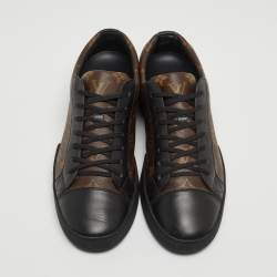 Louis Vuitton Brown/Black Monogram Canvas and Leather Match Up Sneakers Size 42.5