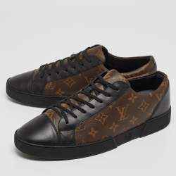 Louis Vuitton Brown/Black Monogram Canvas and Leather Match Up Sneakers Size 42.5