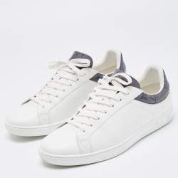 Pre Owned Louis Vuitton White Leather Luxembourg Sneakers Size 41