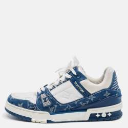 Louis Vuitton Blue/White Demin And Leather Trainer Low Top Sneakers Size 41 Louis  Vuitton