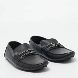 مملوكة مسبقًا Louis Vuitton Black Leather Hockenheim Loafers Size 43.5 