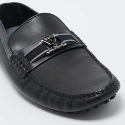 مملوكة مسبقًا Louis Vuitton Black Leather Hockenheim Loafers Size 43.5 