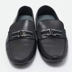 مملوكة مسبقًا Louis Vuitton Black Leather Hockenheim Loafers Size 43.5 
