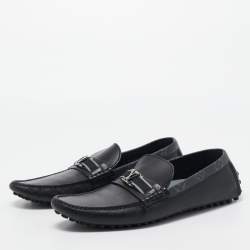 مملوكة مسبقًا Louis Vuitton Black Leather Hockenheim Loafers Size 43.5 