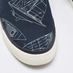 Louis Vuitton Navy Blue Canvas Victory Boats Slip On Sneakers Size 43.5 