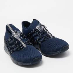 Louis Vuitton Navy Blue Fabric And Mesh Fastlane Sneakers Size 43