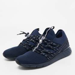 Louis Vuitton Navy Blue Fabric And Mesh Fastlane Sneakers Size 43