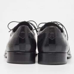 Louis Vuitton Black Damier Embossed Leather Lace Up Oxford Size 43