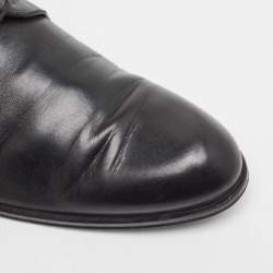 Louis Vuitton Black Damier Embossed Leather Lace Up Oxford Size 43