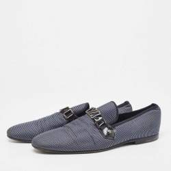 مملوكة مسبقًا Louis Vuitton Navy Blue/White Canvas Hockenheim Loafers Size 43.5 