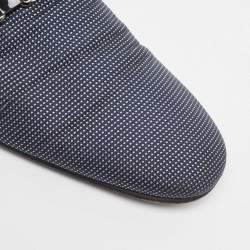 مملوكة مسبقًا Louis Vuitton Navy Blue/White Canvas Hockenheim Loafers Size 43.5 