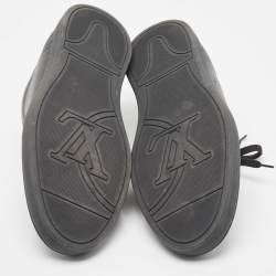 مملوكة مسبقًا Louis Vuitton Black Leather And Damier Canvas Low Top Sneakers Size 42.5